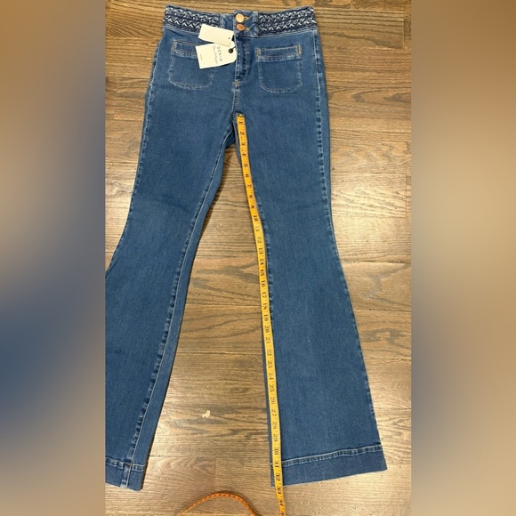 Miss Selfridge Plaited Flare  Jeans - Picture 5 of 11